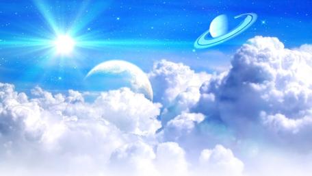 Celestial Dreamscape with a Ringed Planet wallpaper