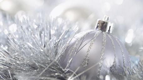 Silver Elegance of Christmas Decorations wallpaper