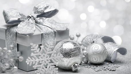 Silver Christmas decoration wallpaper