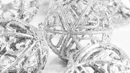 Elegant Silver Christmas Ornaments for Festive Decor wallpaper