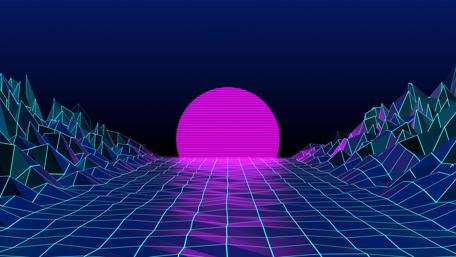 Retrowave art wallpaper