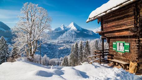 Winter wonderland in the Alps wallpaper