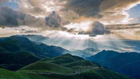 Wugong Mountain meadows wallpaper