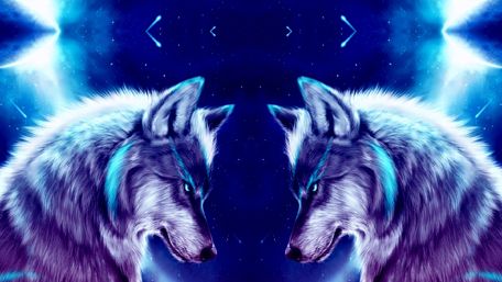 Mystical Space Wolves in Starry Abyss wallpaper
