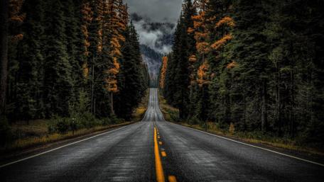 Rainy road wallpaper