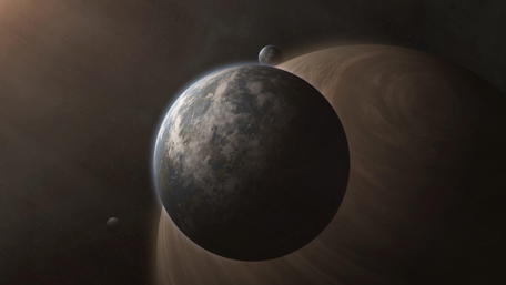 Earth-like planet space art wallpaper