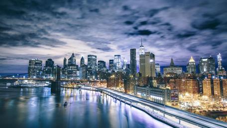 Manhattan at night wallpaper
