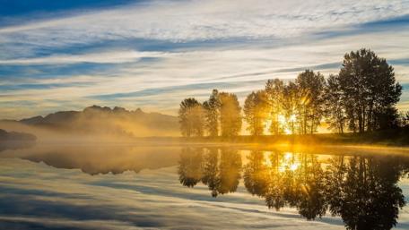 Morning river wallpaper