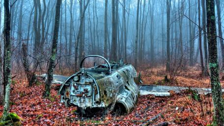 Abandoned jet wreck wallpaper