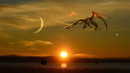 Dragon's Twilight Flight wallpaper