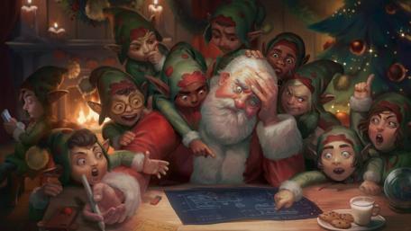 Santa's Christmas Eve Planning wallpaper