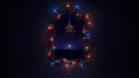 Festive Christmas Window Illumination wallpaper