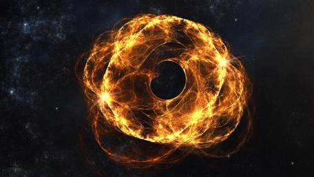 Ring Nebula with Black hole wallpaper