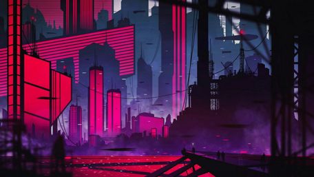 Neon city wallpaper