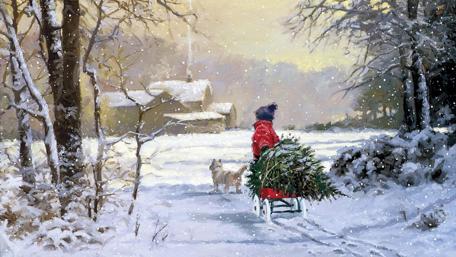 Christmas painting art wallpaper