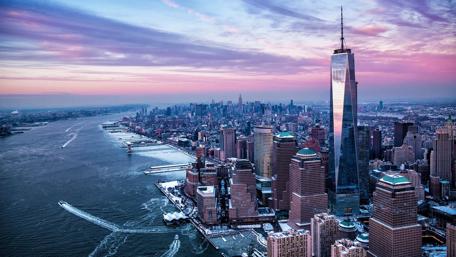 New York aerial view wallpaper