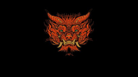 Chinese guardian lion illustration wallpaper