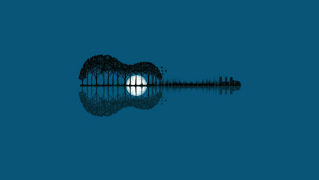 Guitar landscape - Fantasy art wallpaper