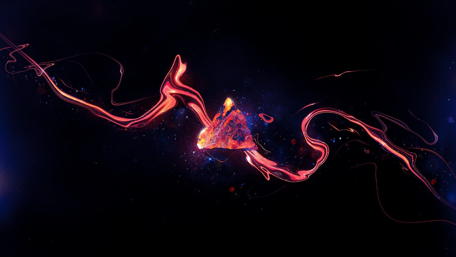 Vivid Triangle Burst in Abstract Space wallpaper