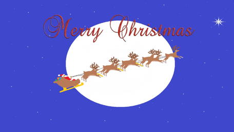 Joyful Santa's Sleigh Ride Under the Moonlight wallpaper