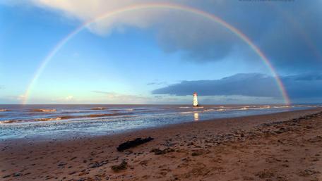 Rainbow and sea wallpaper
