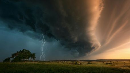 Whirlwind and Lightning strike wallpaper