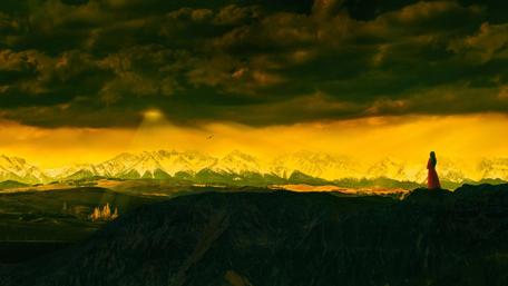Gongga Mountain overlooking wallpaper
