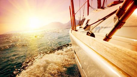 Sailing into Serenity at Sunset wallpaper