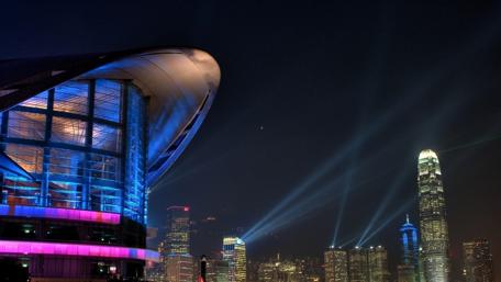 Hong Kong skyline at night wallpaper