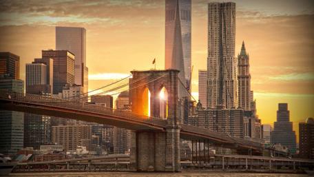 Brooklyn Bridge in the sunset wallpaper