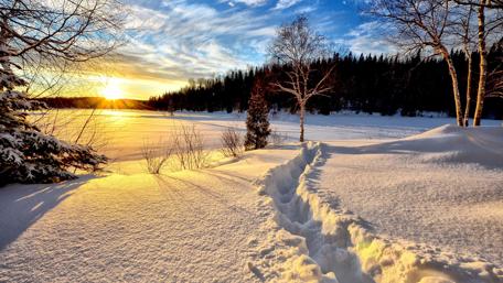 Snow trail wallpaper