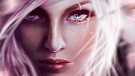 Artistic blonde girl face wallpaper