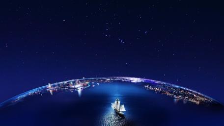 Sailing around the world- Fantasy art wallpaper