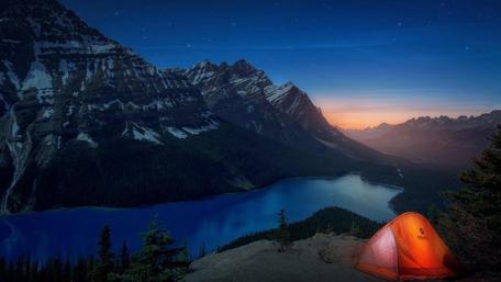 Peyto Lake at night (Banff National Park) wallpaper