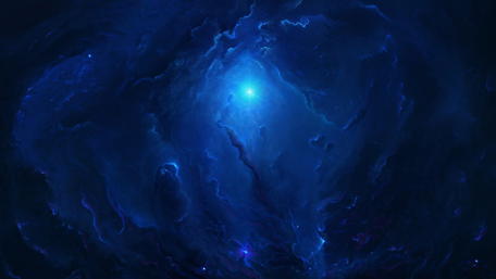 Mystical Blue Nebula in Darkness wallpaper