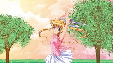 Serene Dance in the Blossom Breeze wallpaper