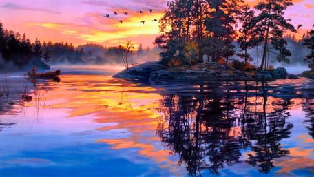 Landscape painting wallpaper