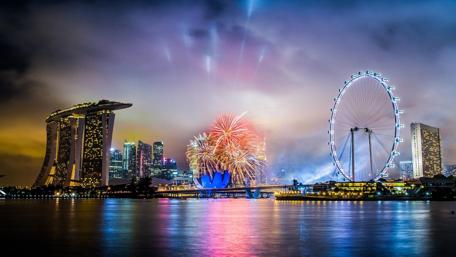 Singapore fireworks wallpaper