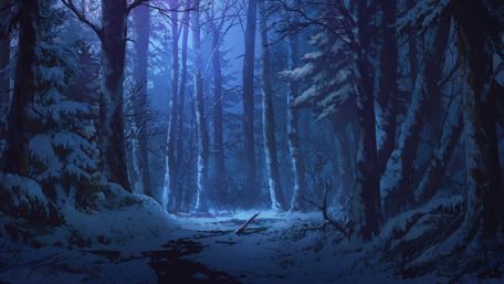 Enchanted Winter Twilight Forest wallpaper