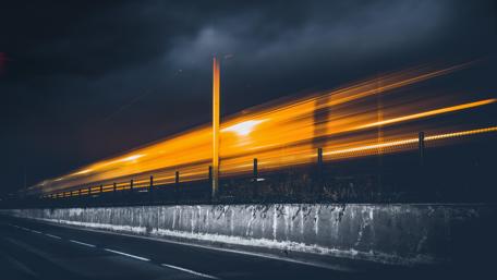 Train light trails - Long exposure photography wallpaper