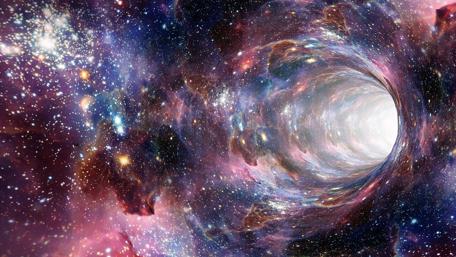 Space-time tunnel wallpaper