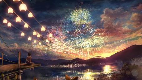 Anime Fireworks wallpaper