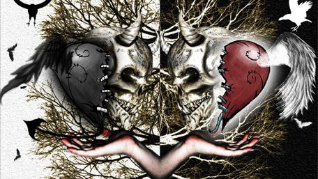 Skull love wallpaper