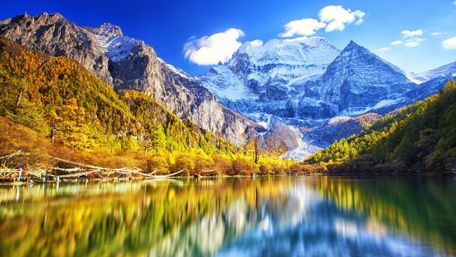 Pearl Lake and Xiannairi mountain at Yading Nature Reserve wallpaper