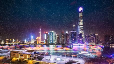 Snowfall in Lujiazui (Shanghai) wallpaper