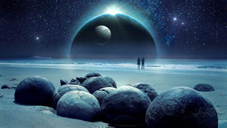 Extraterrestrial life in a fantasy world wallpaper