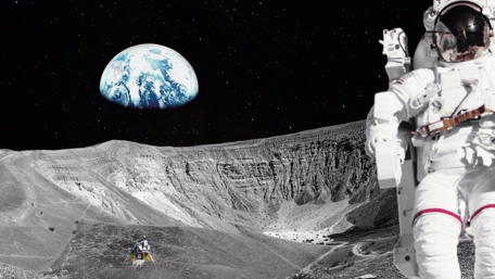 Ubehebe Crater with an astronaut wallpaper