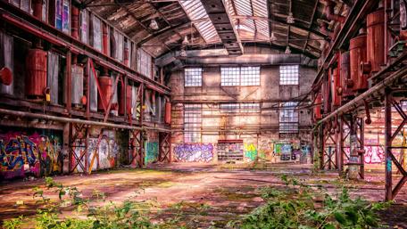 Lost place - Factory ruins wallpaper