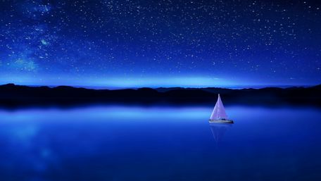 Serene Night on a Starry Lake wallpaper