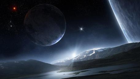 Alien planet surface landscape wallpaper